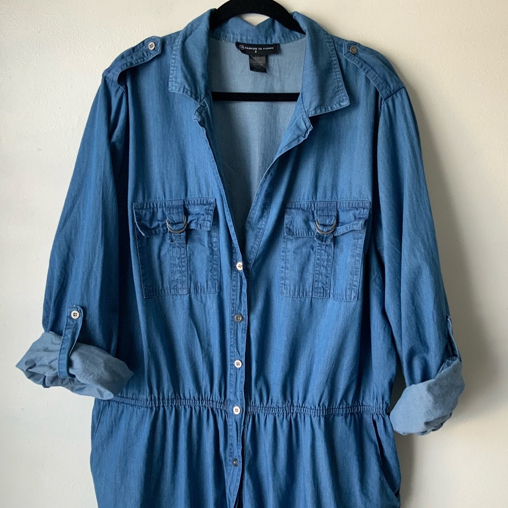 FASHION TO FIGURE Denim Jumpsuit Blue Size 2 - Picture 4 of 9